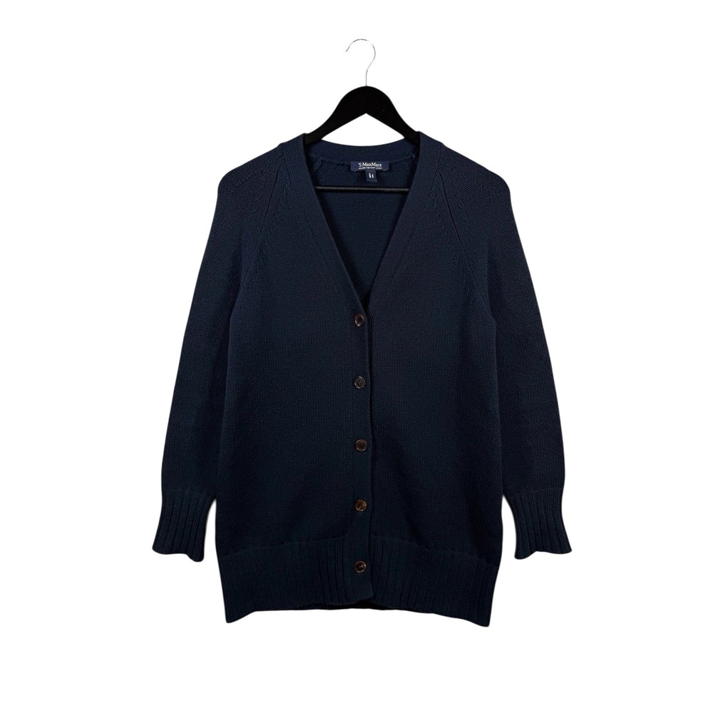 'S Max Mara Women's Navy Blue Apollo Wool/Cashmere Cardigan